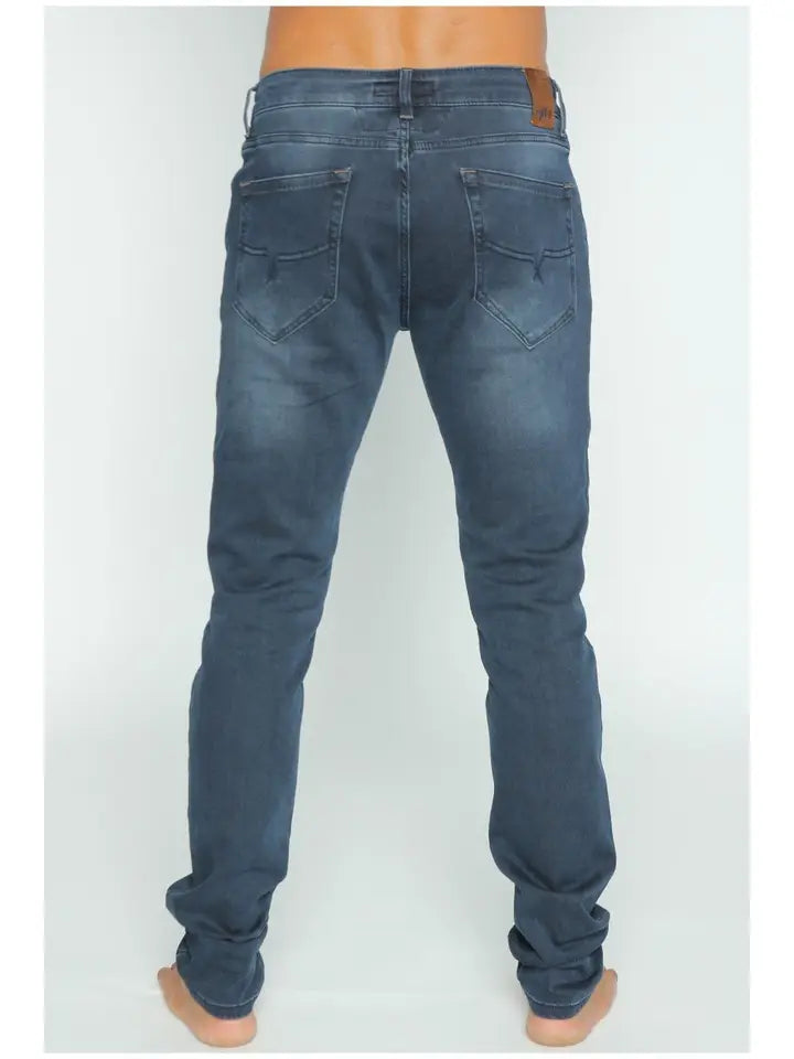 Slim Fit Stretch Faded Dark Denim Jeans