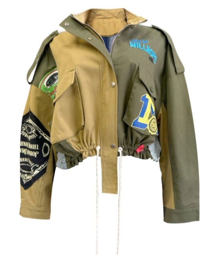 Cropped Patchwork Jacket