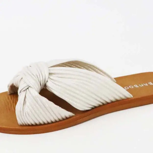 Women Knot Strap Flat Slide Sandals