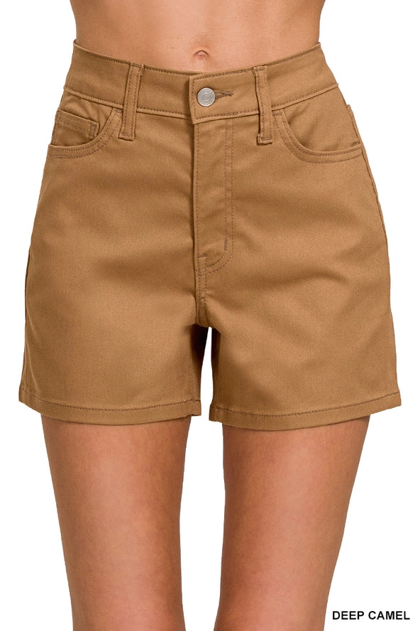 High Rise Color Denim Jeans Shorts