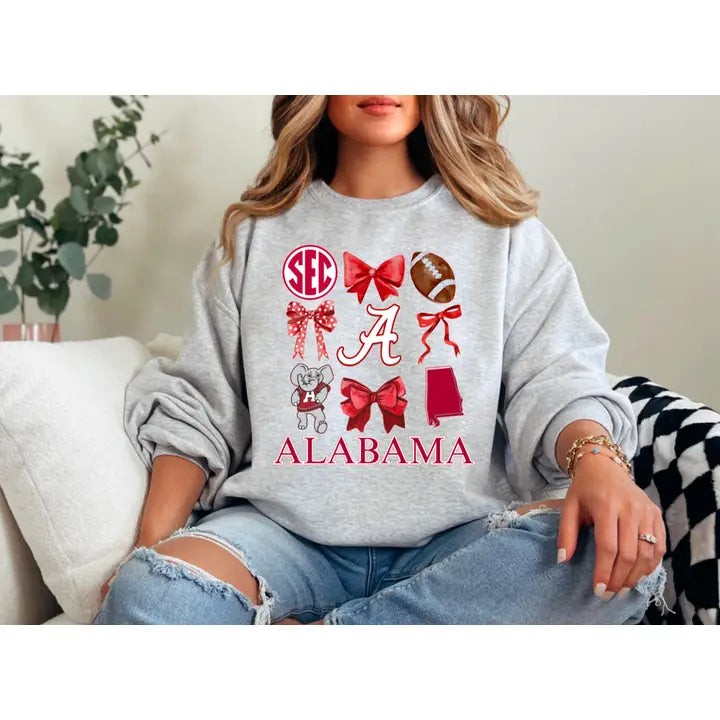 Alabama Football Coquette Sweatshirt Roll Tide