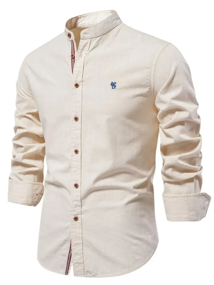 Men's Full Size Button Down Embroidered Shirt