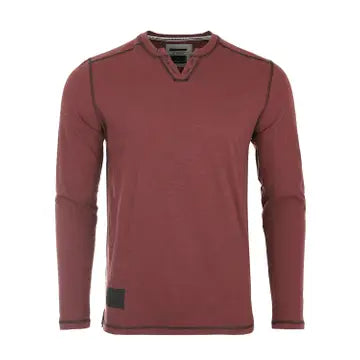 Men's Long Sleeve V Notch Neck Henley Shirts