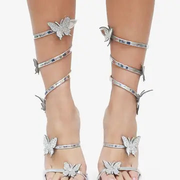 Sweet Utopia - Fantasy Spiral Strap Heel w/ Butterfly Detail