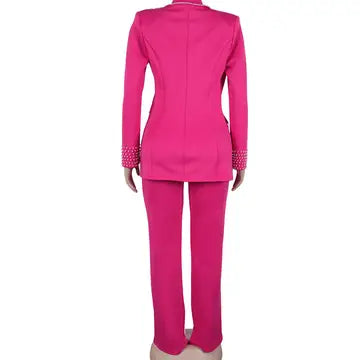 Long Sleeve Slim Stretch Suit Two-Piece For Effortless Style