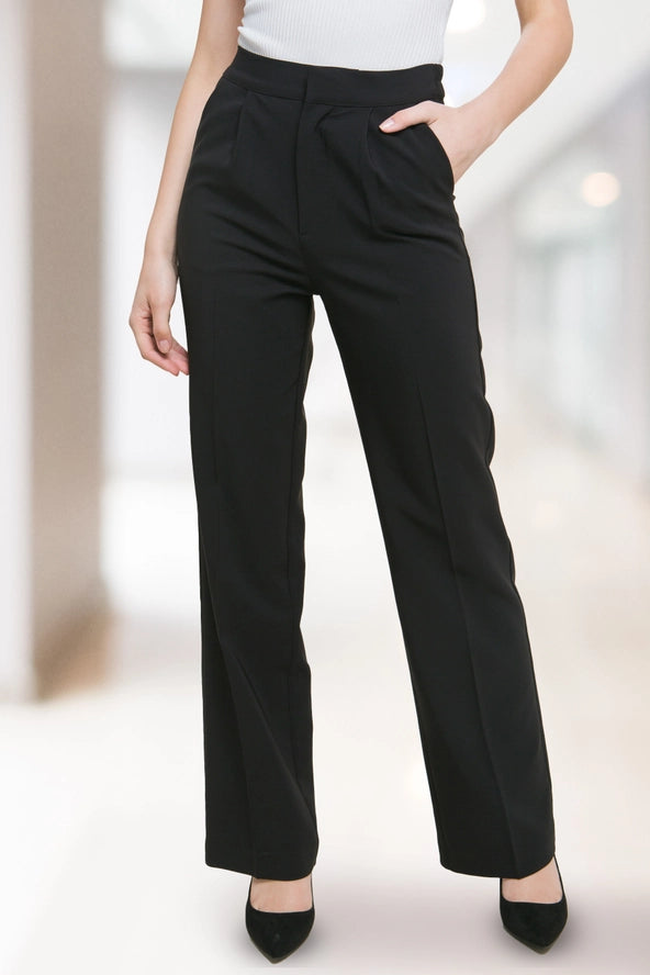 Regular-Fit Dress Pants w/ Elastic Back