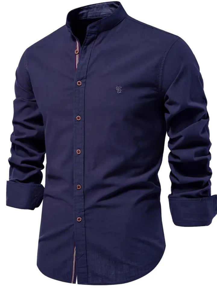 Men's Full Size Button Down Embroidered Shirt