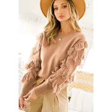 Tied String Tassel Detailed Knitted Sweater