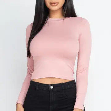 Mock Neck Solid Top