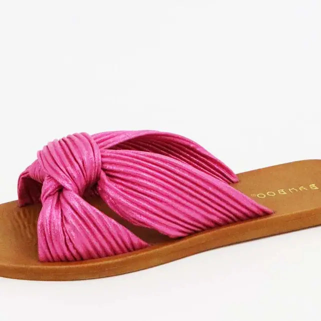 Women Knot Strap Flat Slide Sandals
