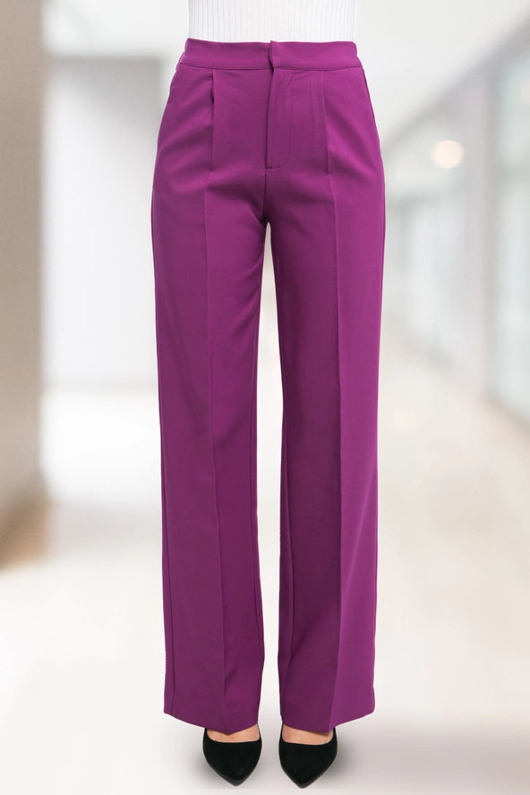 Regular-Fit Dress Pants w/ Elastic Back