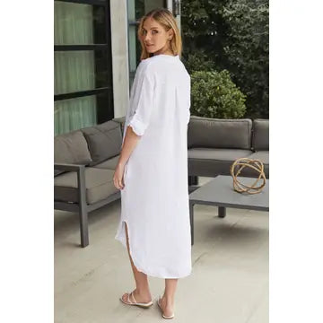 Midi-Length Linen Dress