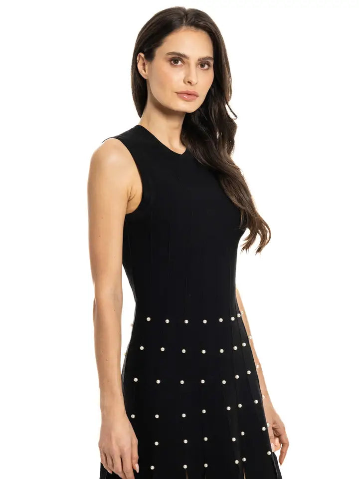 Black Dress with Pearls