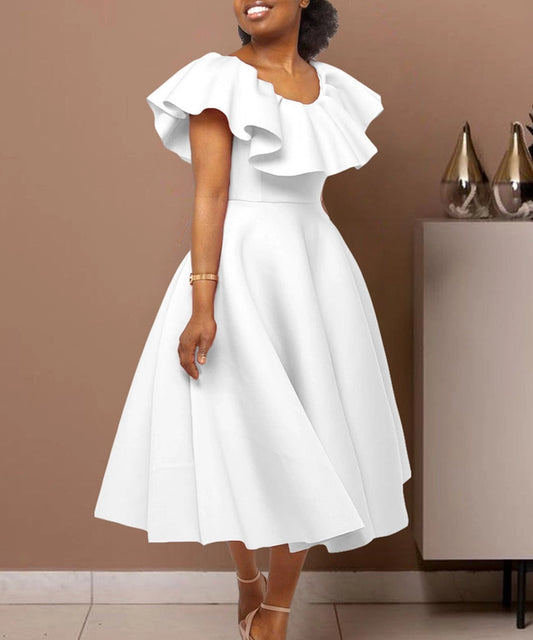 Elegant Ruffled Skirt Banquet Dress