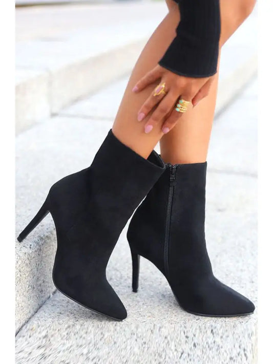 Women's Stiletto Heel Ankle Boots in Black