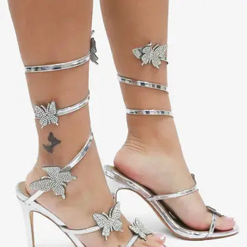 Sweet Utopia - Fantasy Spiral Strap Heel w/ Butterfly Detail