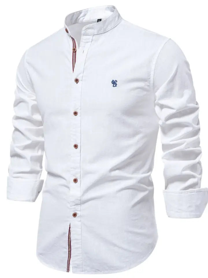 Men's Full Size Button Down Embroidered Shirt