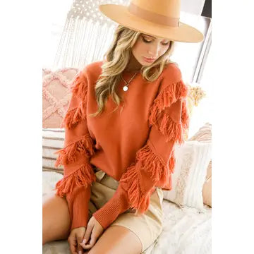 Tied String Tassel Detailed Knitted Sweater
