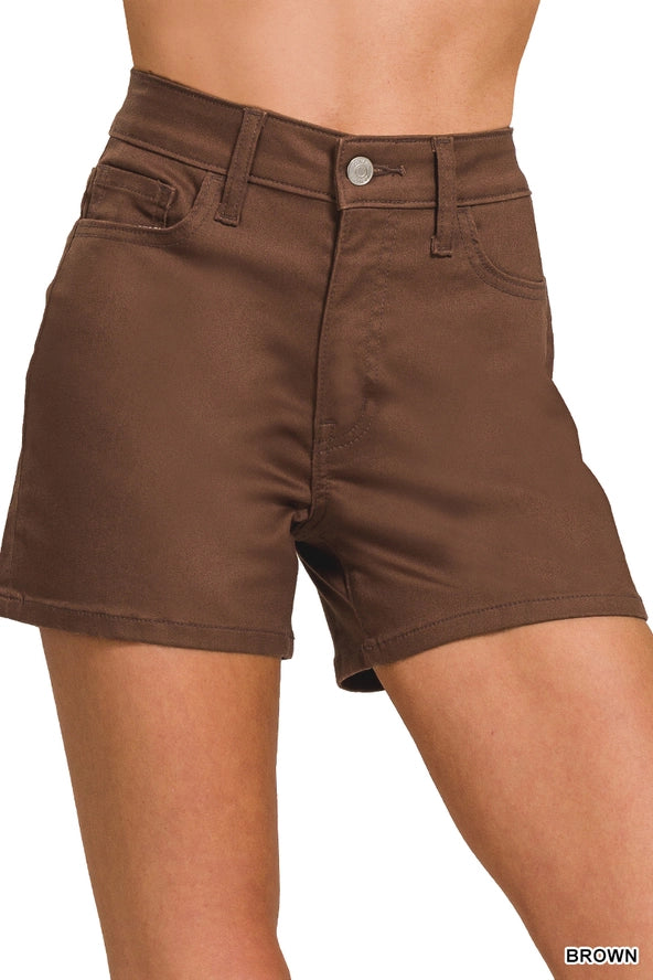 High Rise Color Denim Jeans Shorts