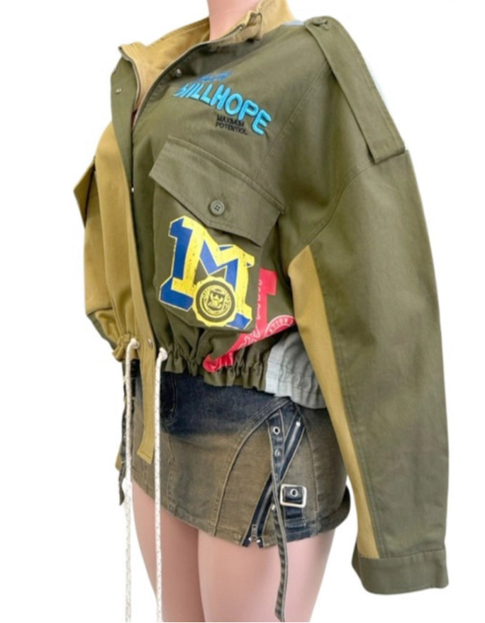 Cropped Patchwork Jacket