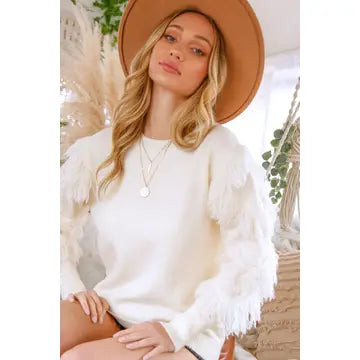 Tied String Tassel Detailed Knitted Sweater