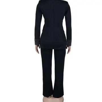 Long Sleeve Slim Stretch Suit Two-Piece For Effortless Style