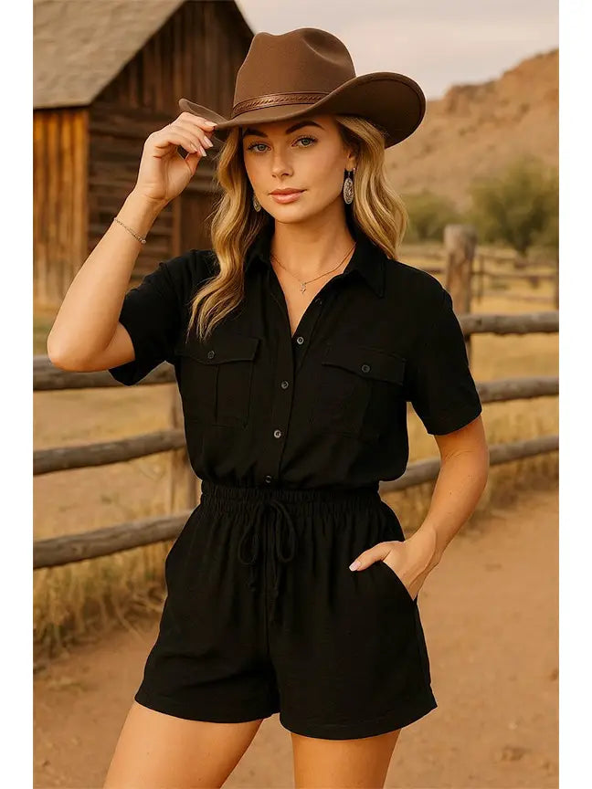 Airflow Button Down Romper w/ Pockets