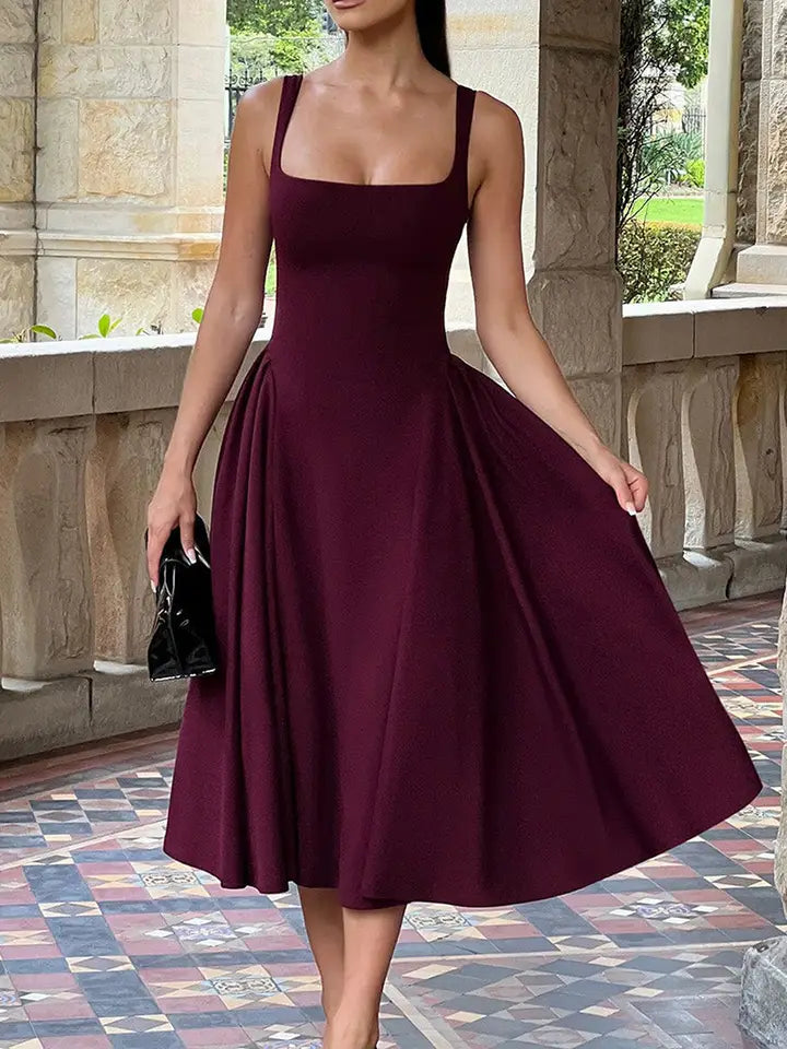 Elegant Strapless Dress in Navy Black and Wine For Events