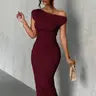 Textured Single Shoulder Maxi Dress