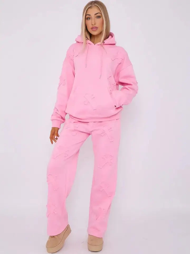 Oversized Crucifix Cros Hoodie with Wide Leg Trouser