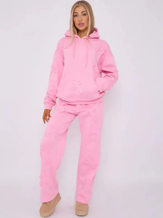 Oversized Crucifix Cros Hoodie with Wide Leg Trouser