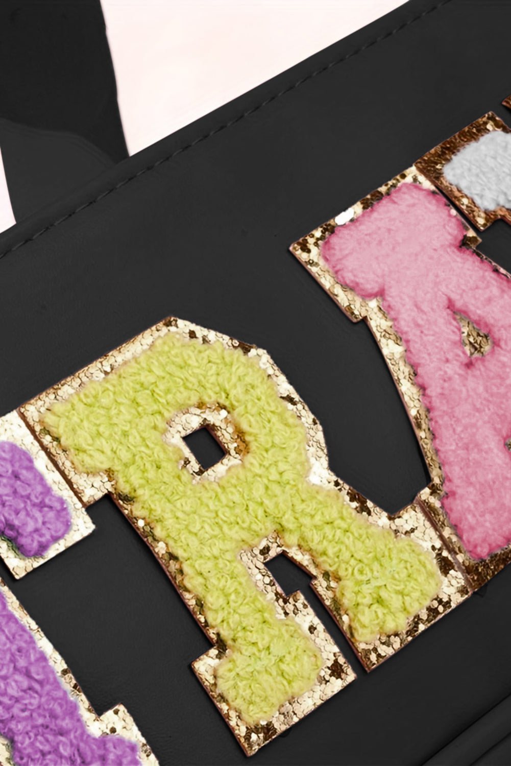 Parchment TRAVEL Letter Print Clear PVC Makeup Bag