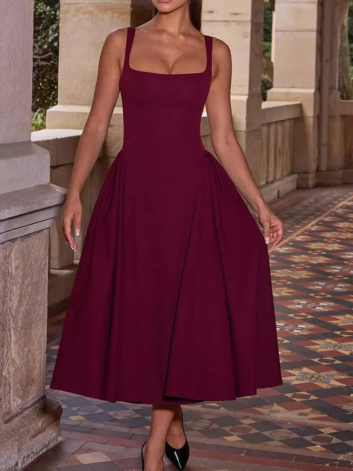 Elegant Strapless Dress in Navy Black and Wine For Events