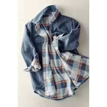 Plaid Lined Corduroy Flannel Shacket