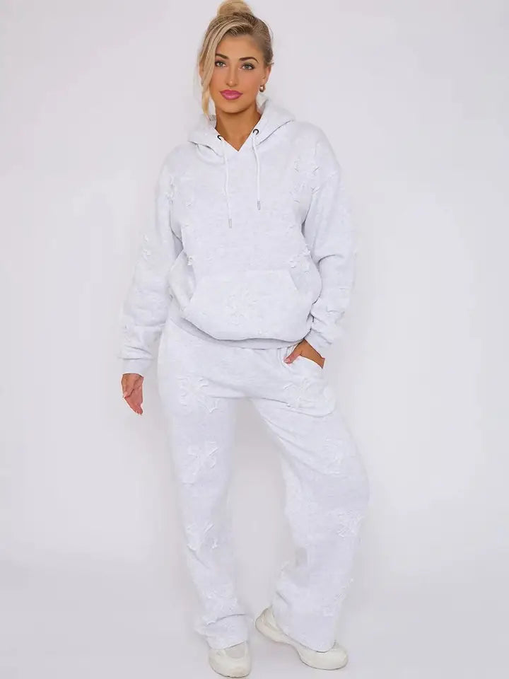 Oversized Crucifix Cros Hoodie with Wide Leg Trouser