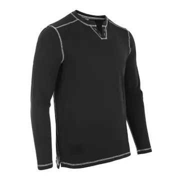 Men's Long Sleeve V Notch Neck Henley Shirts