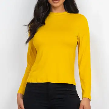 Mock Neck Solid Top