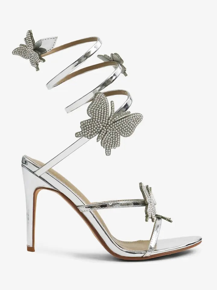 Sweet Utopia - Fantasy Spiral Strap Heel w/ Butterfly Detail